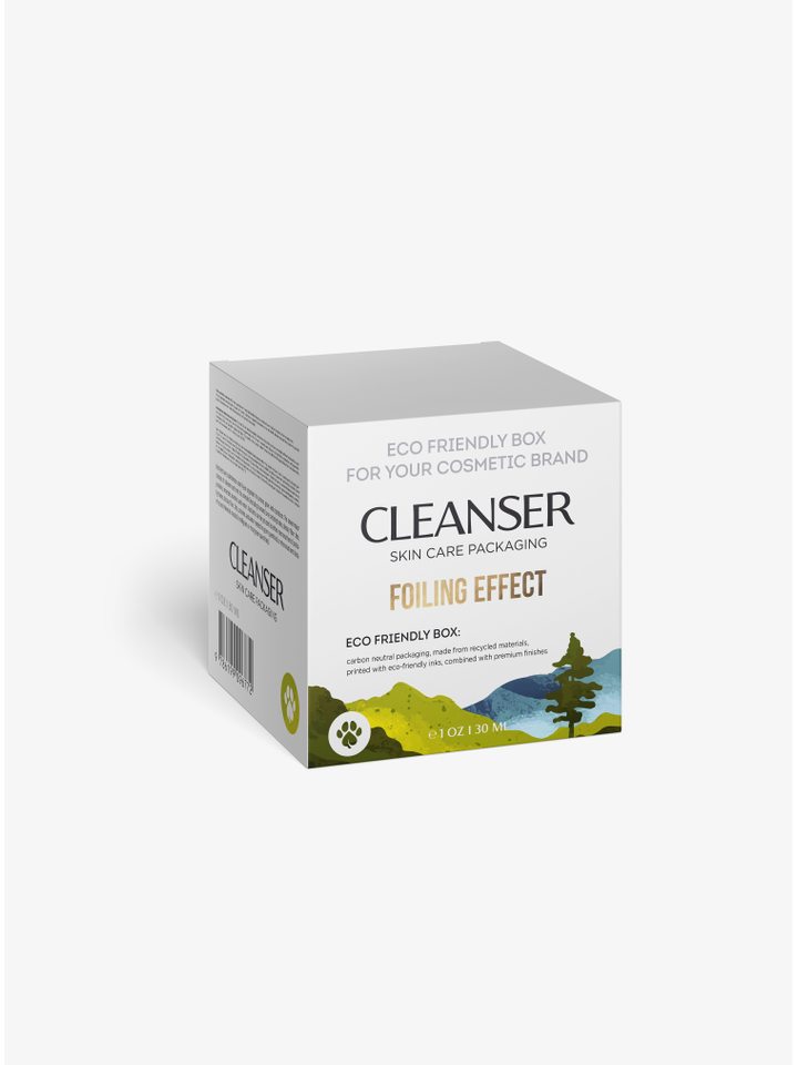 Cleanser Box, Cube Shaped, Medium Size, White, Eco-Friendly