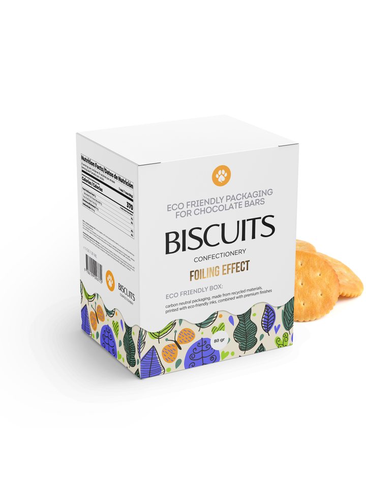 Biscuits Box, Cube Shaped, Large Size, White, Eco-Friendly