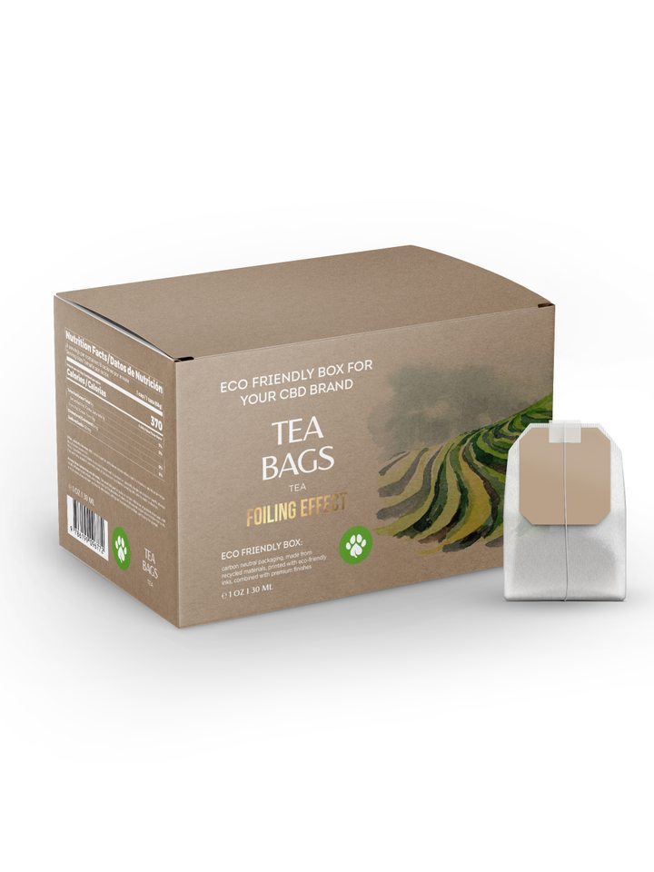 Tea Bags Box, Rectangular Shape, Large Size, Kraft Brown, Eco-Friendly