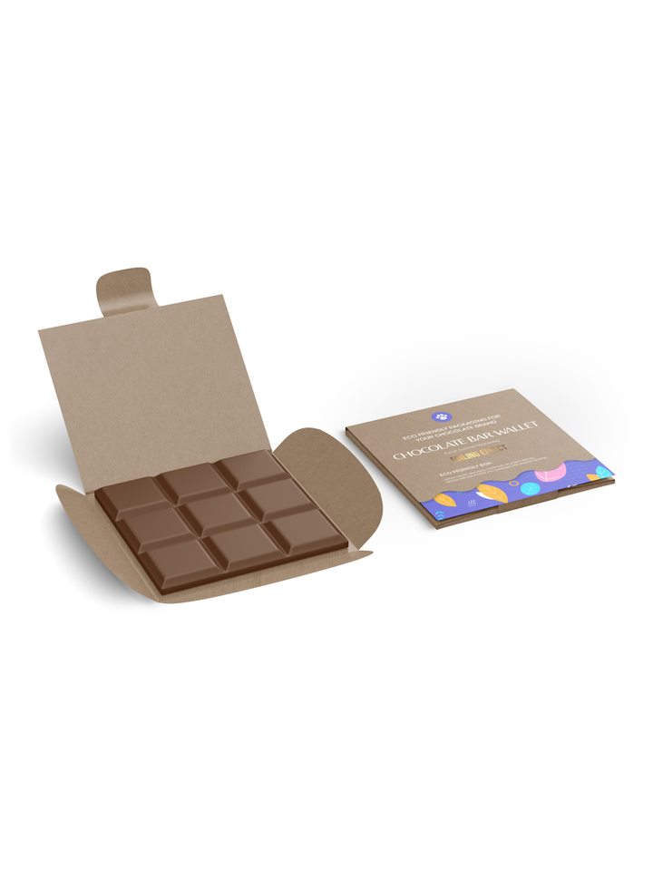 Chocolate Bar Wallet, Medium Size, Kraft Brown, Eco-Friendly