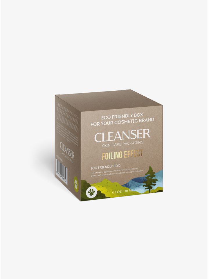 Cleanser Box, Cube Shaped, Medium Size, Kraft Brown, Eco-Friendly