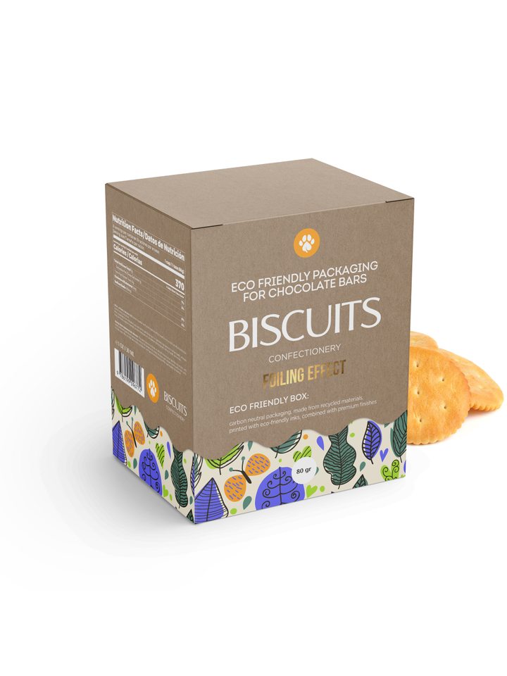 Biscuits Box, Cube Shaped, Large Size, Kraft Brown, Eco-Friendly