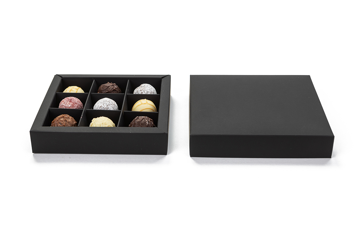 Truffle Box for 9pcs, Black, Eco-Friendly | PackLion