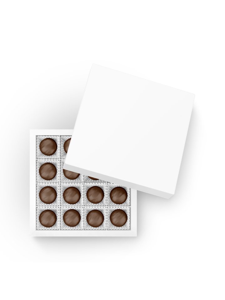 Truffle Box for 16pcs, White, Eco-Friendly