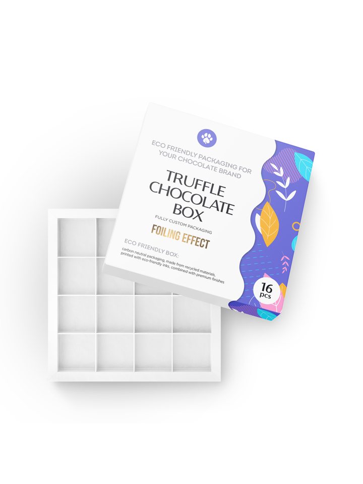 Truffle Box for 16pcs, White, Eco-Friendly
