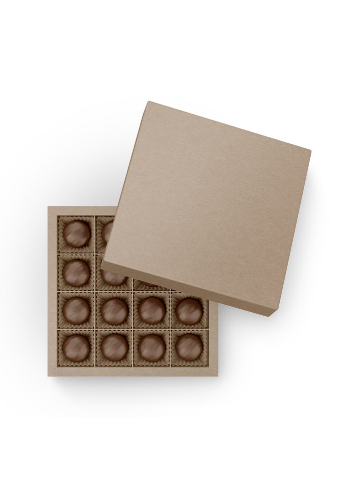 Truffle Box for 16pcs, Kraft Brown, Eco-Friendly