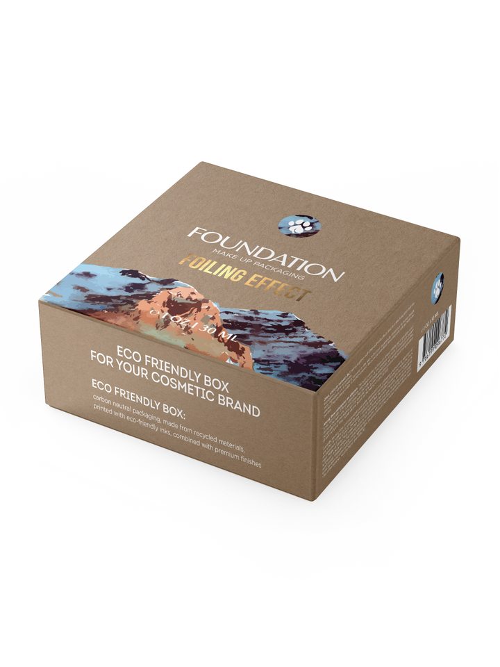Foundation Box, Square Shaped, Medium Size, Kraft Brown, Eco-Friendly