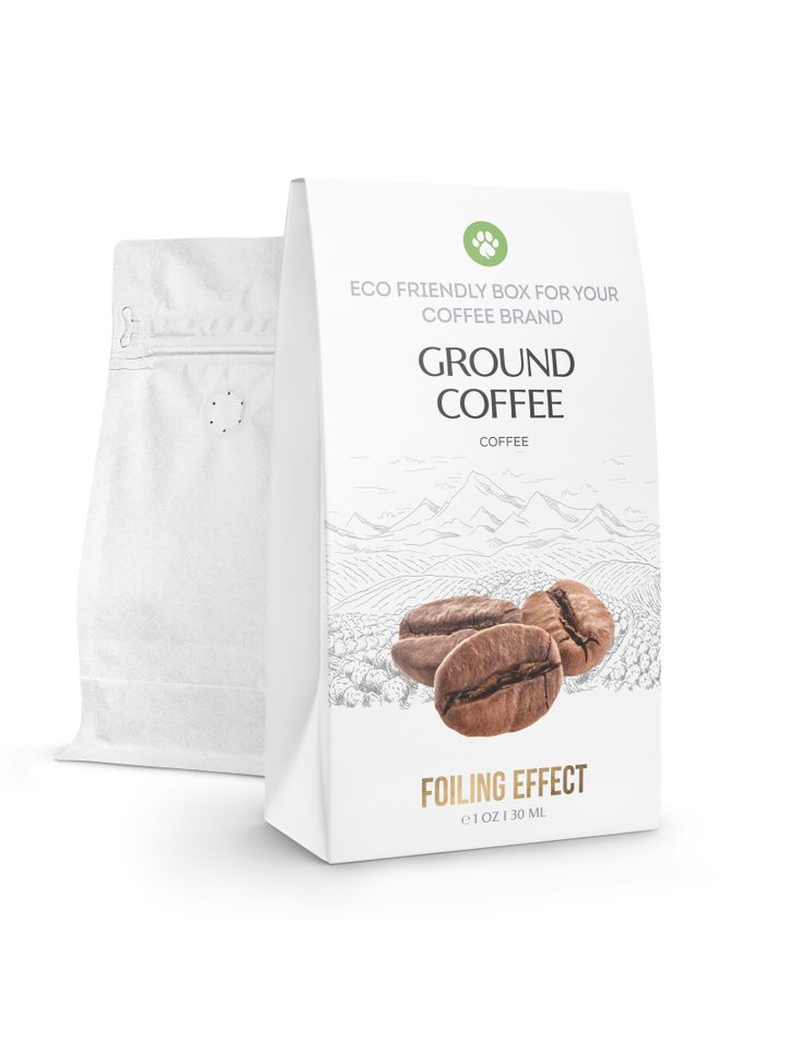 Ground Coffee Gabble Box, Medium Size, White, Eco-Friendly