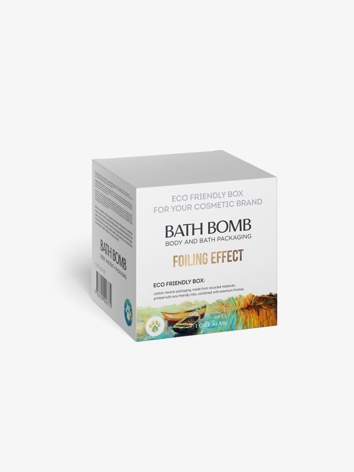Bath Bomb Box, Cube Shaped, Medium Size, White, Eco-Friendly