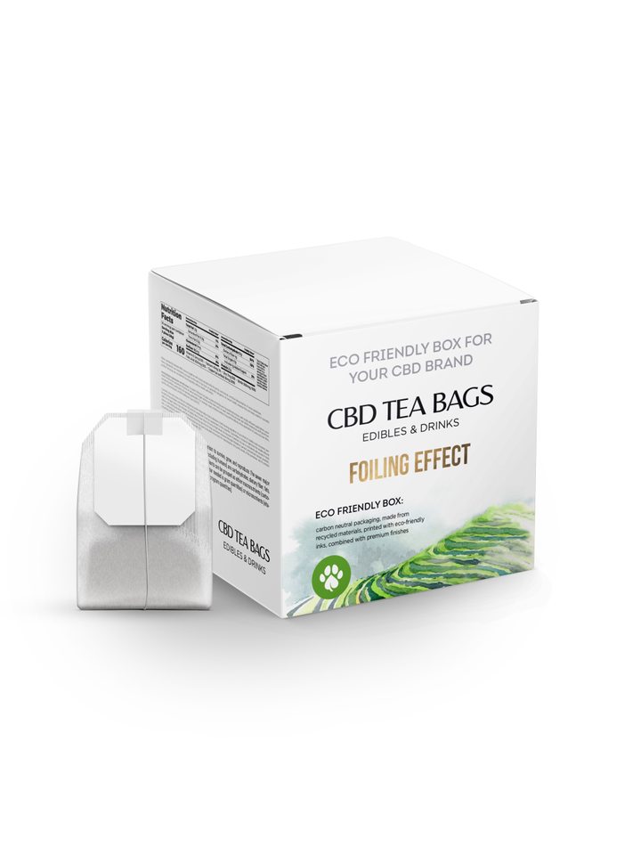 СВD Tea Bags Box, Cube Shaped, Large Size, White, Eco-Friendly