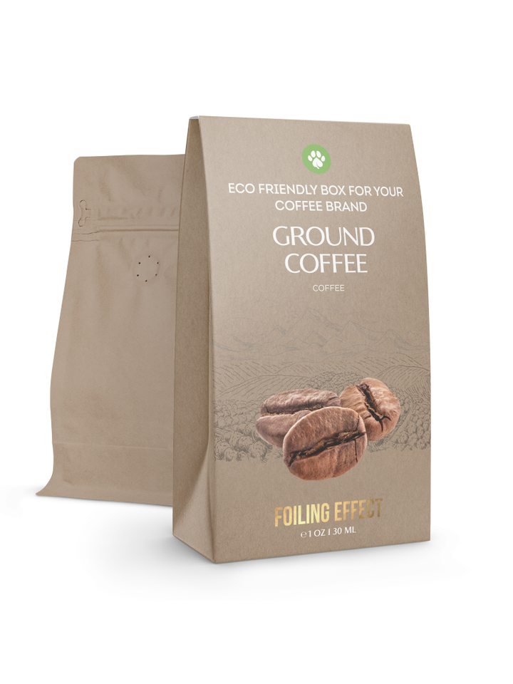 Ground Coffee Gabble Box, Medium Size, Kraft-Brown, Eco-Friendly