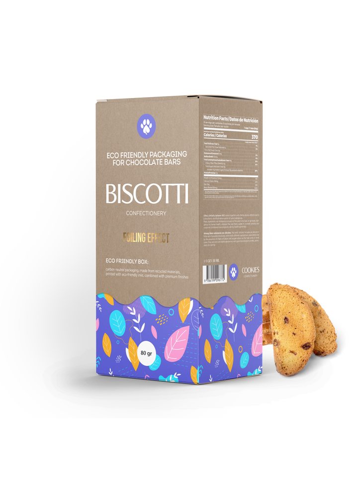 Biscotti Box, Square Bottom Shape, Large Size, Kraft Brown, Eco-Friendly