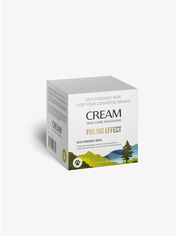 Cream Box, Cube Shaped, Medium Size, White, Eco-Freindly