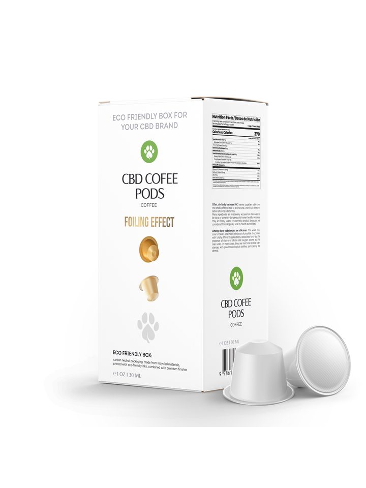 СВD Coffe Pods Box, Square Bottom Shaped, Large Size, White, Eco-Friendly