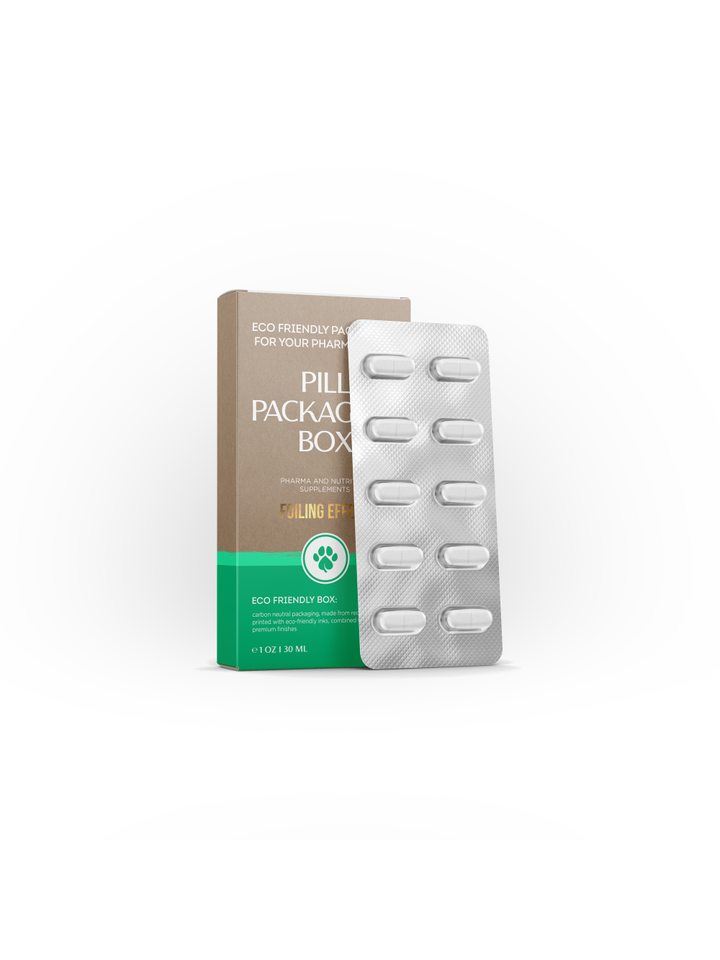 Pill Packaging Box, Rectangular Shape, Medium Size, Kraft Brown, Eco-Friendly