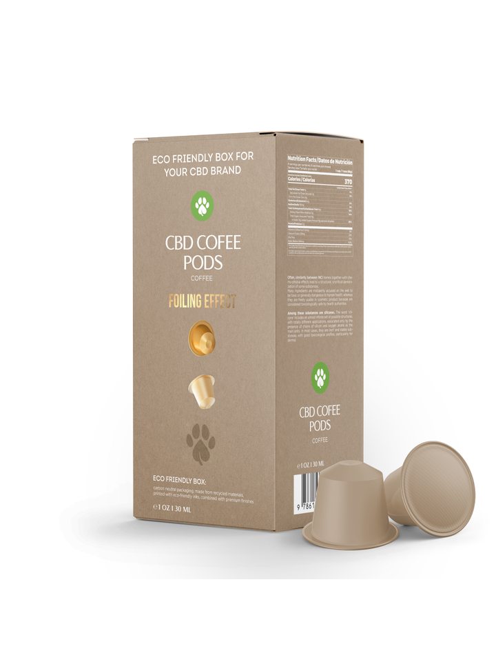СВD Coffe Pods Box, Square Bottom Shaped, Large Size, Kraft Brown, Eco-Friendly