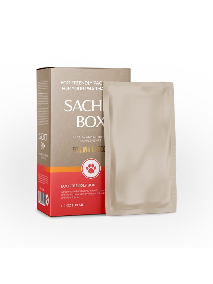 Sachet Box, Rectangular Shape, Medium Size, Kraft Brown, Eco-Friendly